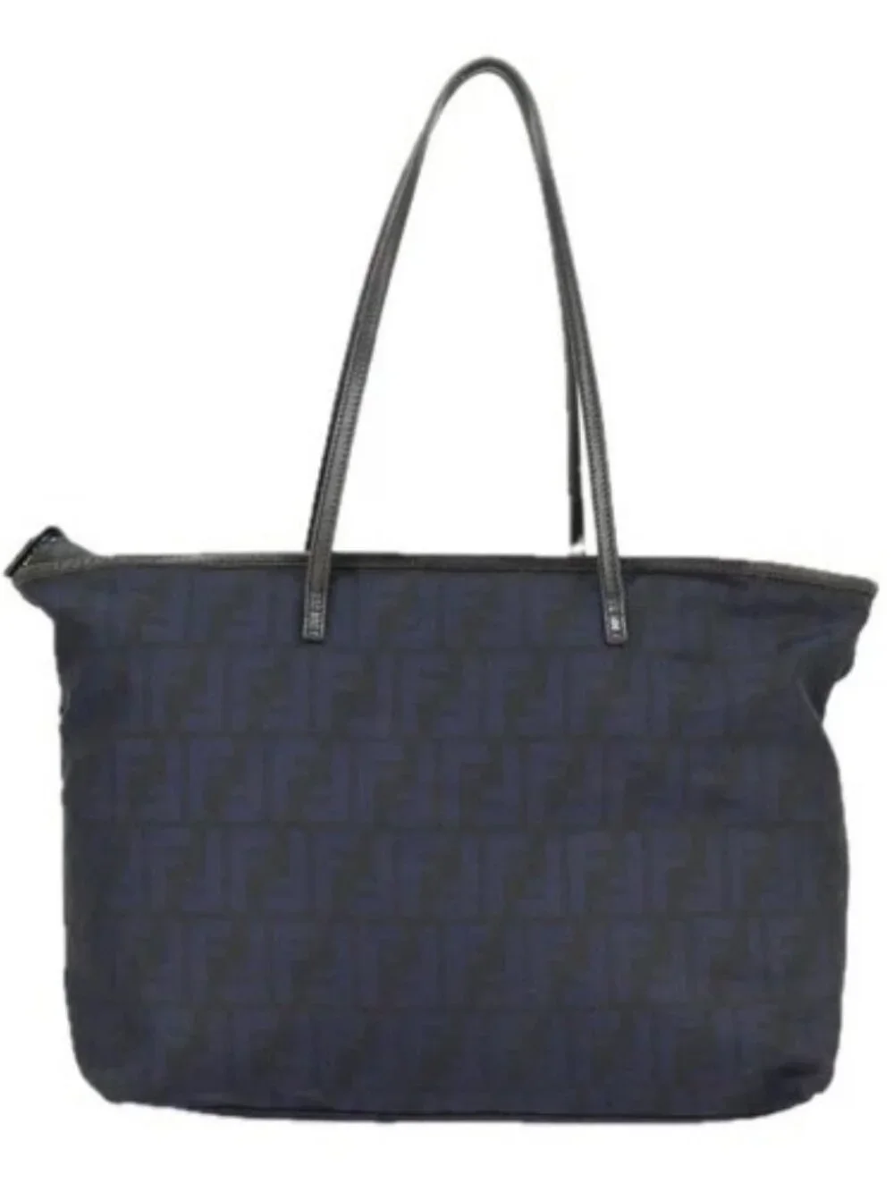 FENDI Zucca Canvas Tote Bag Gold Navy Auth ep6478 - Picture 2 of 16